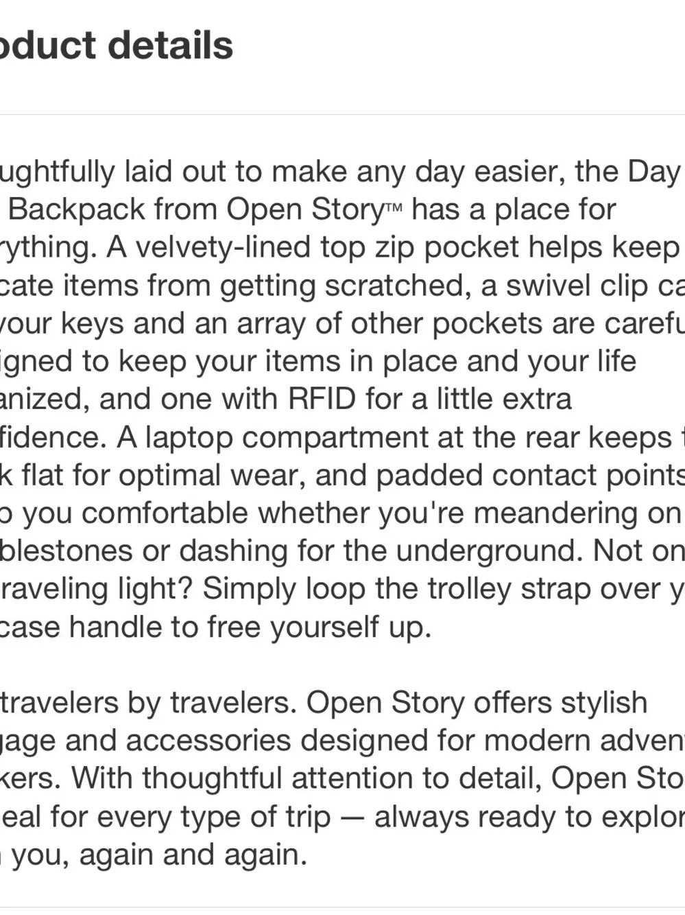 Open Story brand Laptop Backpack in Taupe